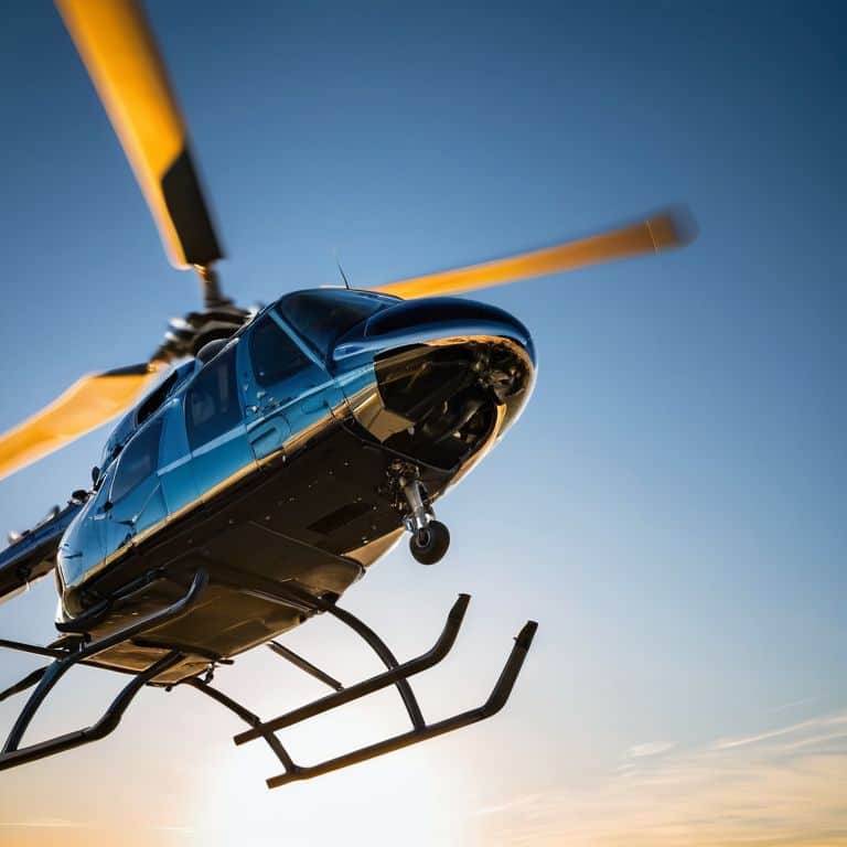 Helicopter in flight