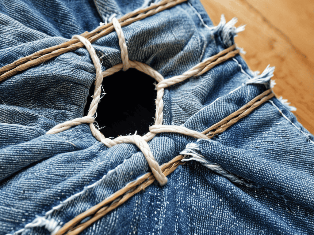 Sashiko Visible Mending on jeans